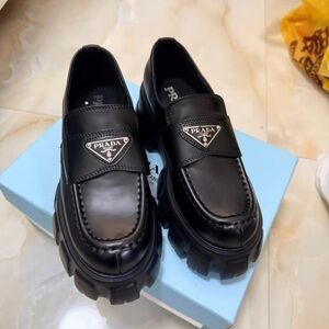 Prada Women's Black Chunky Loafers